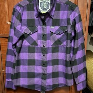 DIXXON “The Heiress” Purple and Black Checkered Flannel